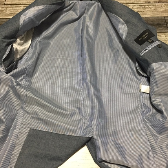 Banana Republic Tailored Slim Fit Blazer Men’s 46L Blue 2 Button 100% Cotton - Picture 8 of 10